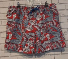 Eddie Bauer Mens Size 2XL Swim Shorts Red white Blue Hawaiian Pockets Drawstring