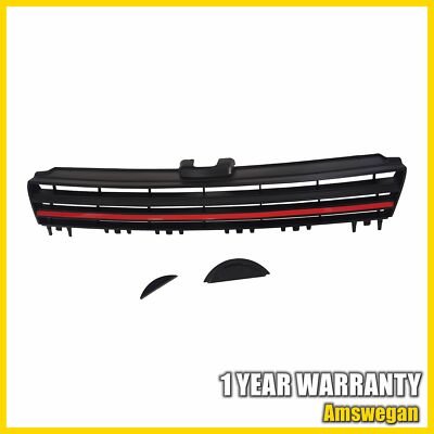 Front Black W/ Red Trim Grille FOR 2015 2016 VW MK7 Golf GTI