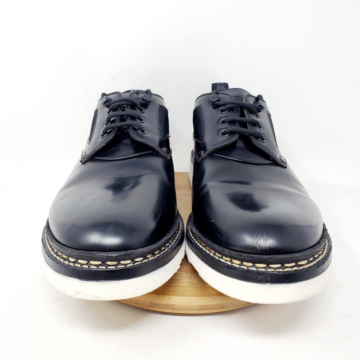 OAMC Mara Shoe Mens 12 Black Bull Leather Mesh Lace Up Low  display picture 3
