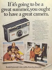 Kodak Instamatic 104 Color Camera Vintage Print Ad 1968