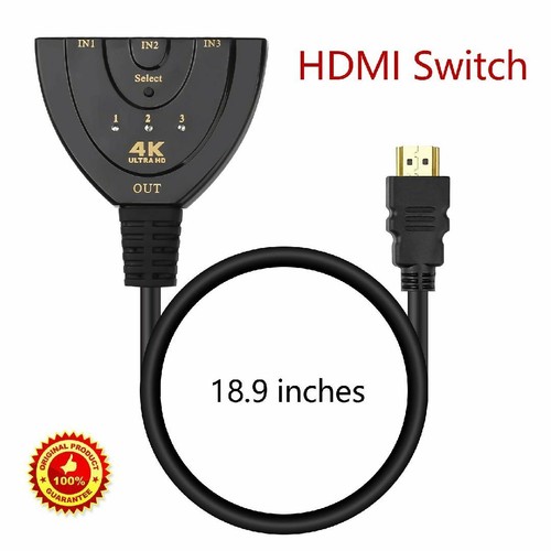 HDMI Splitter 3 In 1 Out 4K UHD HD 1080P 3-Port Repeater Splitter Amplifier 1x3 - Picture 4 of 6