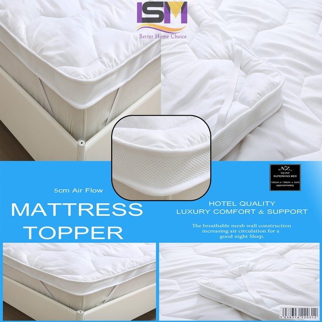 Premium Microfiber Air Flow Mattress Topper 5CM Thick Protector Mattress Pad Premium Microfiber Air Flow Mattress Topper 5CM Thick Protector Mattress Pad