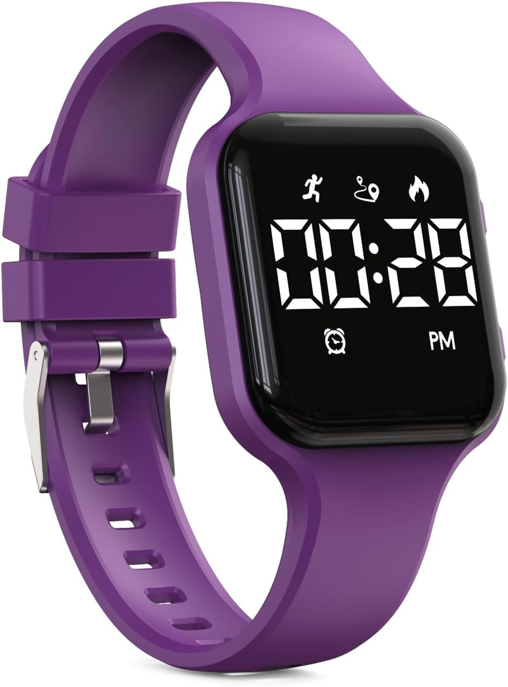 Reloj digital para niños, contador de pasos, impermeable, con podómetro, pantall