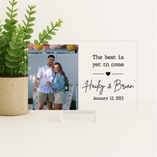 Personalized Acrylic Engagement Frame   Custom Photo Gift for Couple with Names