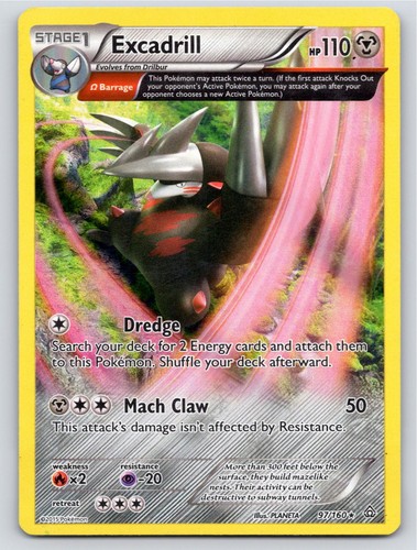 2015 POKEMON PRIMAL CLASH EXCADRILL 97/160 HOLO R LP A101729