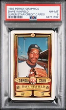 1983 Perma-Graphics Dave Winfield Super Star Credit Cards PSA 8 NM-MT HOF
