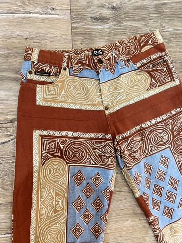 Pantalones de mezclilla vintage raros Dolce & Gabbana con retazos talla 34 multicolor diseñador Y2K - Imagen 9 de 13