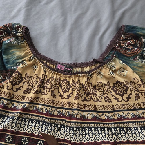 Agenda Babydoll Lace Top Medium Y2K VTG Woodland Forrest Goblincore Fairycore - Picture 3 of 6
