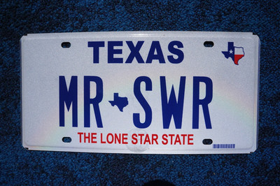 2012 TEXAS State License Plate - MR SWR