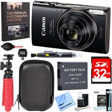 Canon PowerShot ELPH 360 HS Digital Camera 32GB Card Extra Battery More Bundle