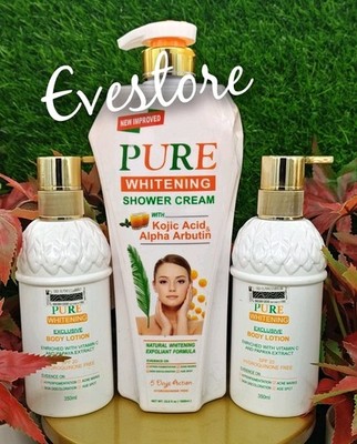 3ps Pure Whitening Exclusive Body 2x Lotion &  Shower Gel Papaya Extracts &Vit.C