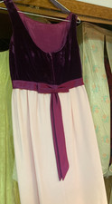 VINTAGE PINK FORMAL TYPE Dress Size 8 VELVET TOP -POLYESTER TYPE MATERIAL LOWER