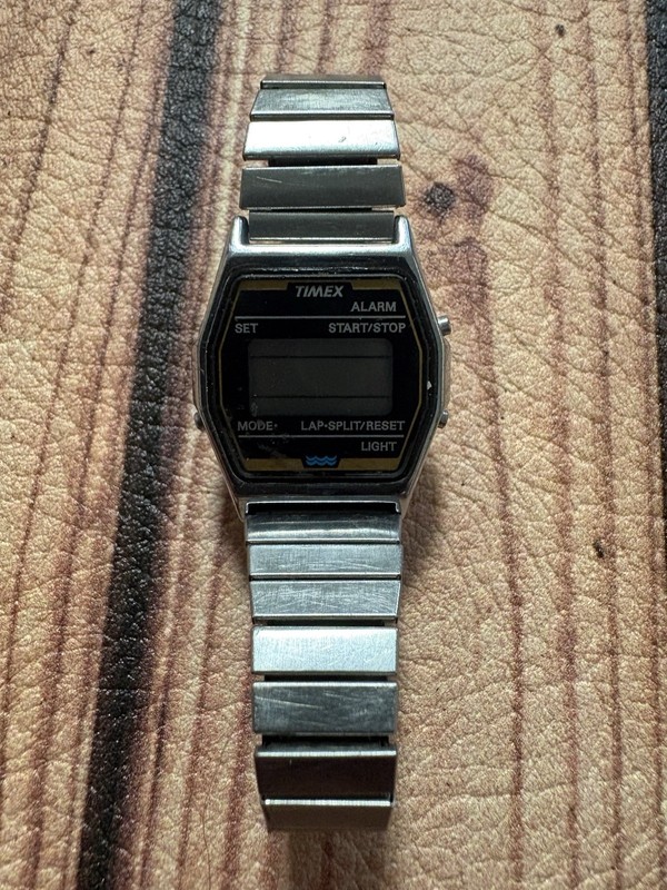 Vtg Timex K Cell Digital Watch Women 26mm Silver Tone Stretch Band New Battery