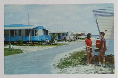 #ad Vintage GULF PARK Mobile Homes Bradenton Beach Florida Postcard 1950s 60s $14.99