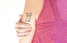temporary tattoo - Set of two wrist size Cat approx. 1.5" each 