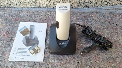 Ermila 1556 Magnum Handy mit Ladestation und 2 Scherköpfen als Ersatzteilspender