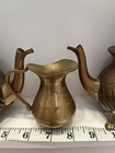 Vintage Middle Eastern Coffee/Tea Pot Turkish Stamped Brass set of 2 w/creamer — photo 5