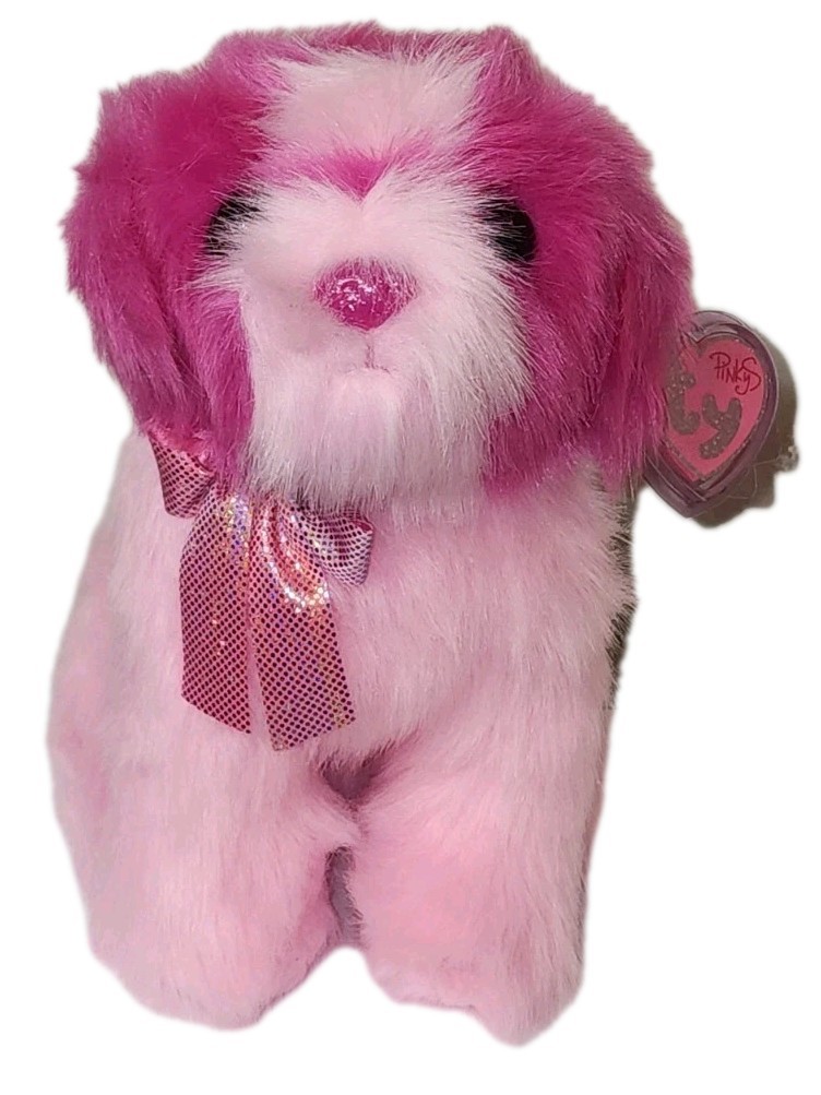 TY Pinkys Large Plush - TWINKLES the Pink Dog (12 inch) MWMTs