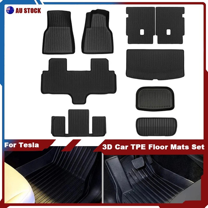 3D Car TPE Floor Mats & Boot Liners Seat Back Cover Set For Tesla Model Y L 2026