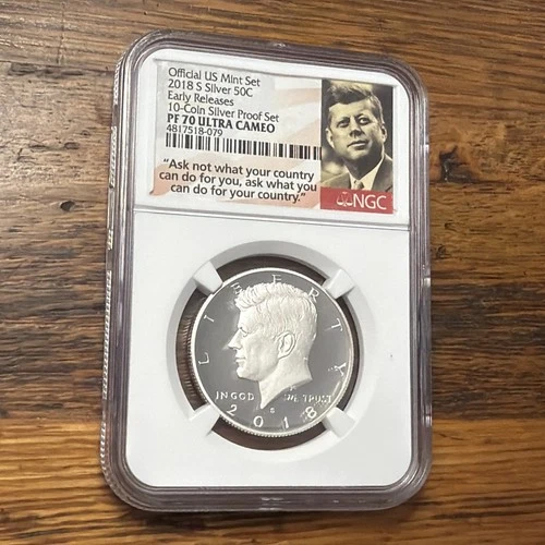 NGC 2018-S PF70UCAM JFK Silver Half Dollar Proof 🇺🇸