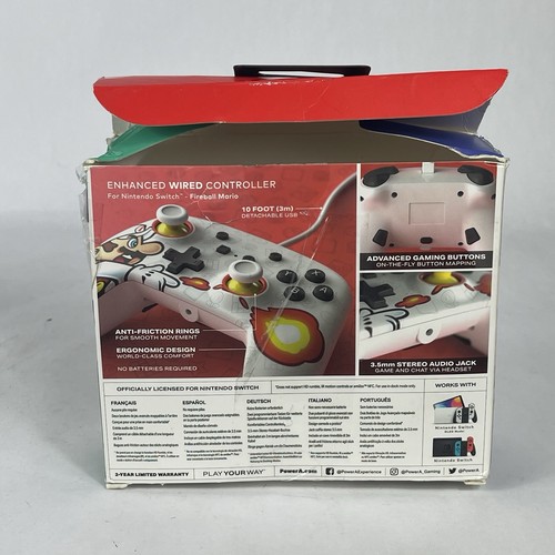 PowerA Enhanced Wired Controller for Nintendo Switch (Fireball Mario) - New - Picture 13 of 13