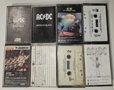 AC/DC 8 Cassette Lot: Back In Black, Who Made Who, Fly On The Wall