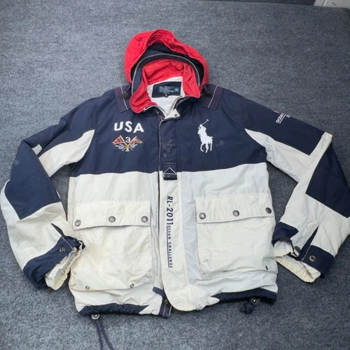 Polo Ralph Lauren Sailing Jacket Mens Large Blue RL-2011 Ocean Challenge Yacht - product listing photo