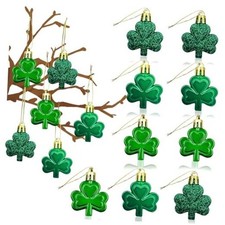 St Patricks Day Decorations Shamrock Ornament Set, 24Pcs Shamrock Good green