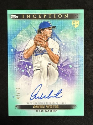 2024 Topps Inception Owen White Base Rookie & Emerging Stars Auto Aqua /75