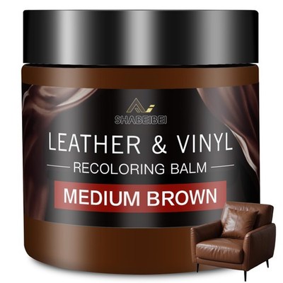 Leather Recoloring Balm and Scratch Repair , Medium Brown Leather Restorer fo...