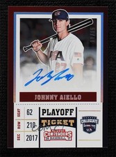 2017 Panini Elite Extra Edition Playoff Ticket 10/15 Johnny Aiello Auto a3q