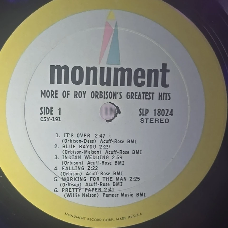 Roy Orbison–More of Roy Orbison’s Greatest Hits–1964 Monument–SLP18024 LP Foto 3 de 4