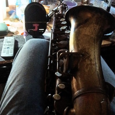 King H.N. White Cleveland Tenor Saxophone Bb Brass Brown Antique Hand Engraved