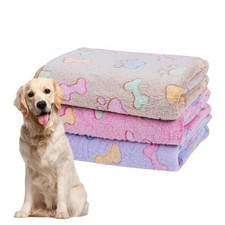 Dono 1 Pack 3 Dog Blankets, Soft Fluffy Fleece Pet Blanket Warm Sleep Mat Paw...