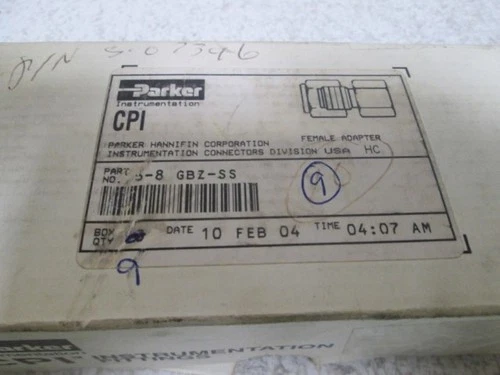 LOT OF 9 PARKER 6-8 GBZ-SS CPI FEMALE ADAPTER NSMP