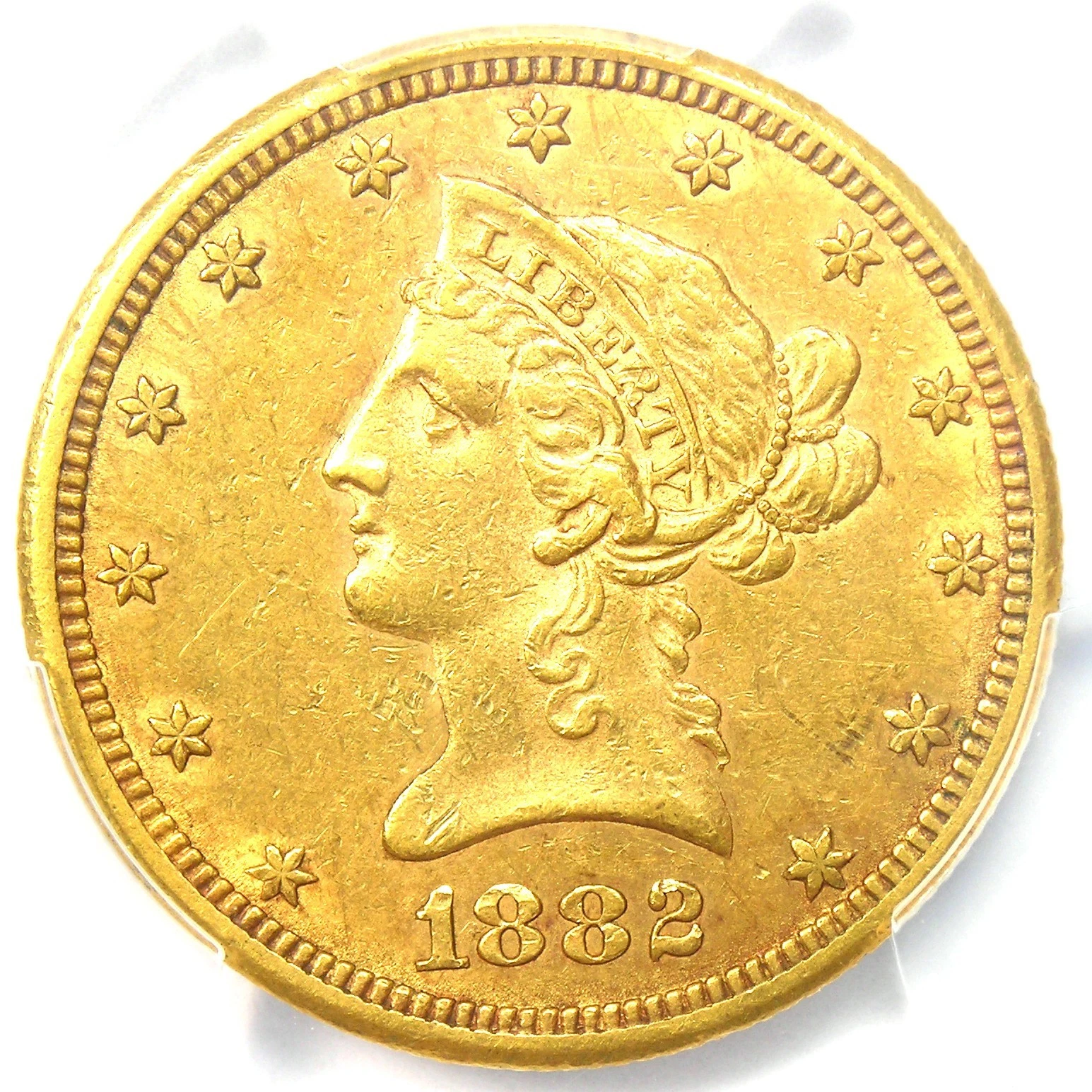 1882-CC Liberty Gold Eagle $10 Carson City Coin - PCGS AU53 - $15,000 PCGS Value