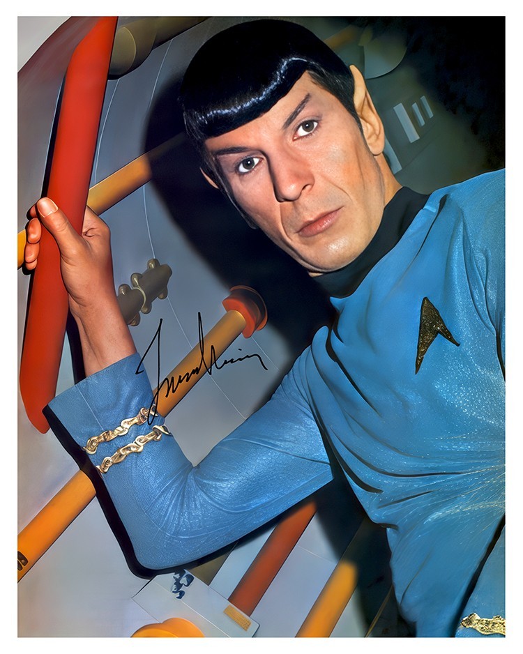 Spock Leonard Nimoy 8x10 Autographed Photo Reprint Vintage Rare Collectible