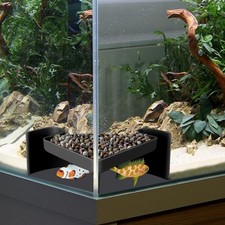Aquarium Underground Cave with Viewing Window - 2 Hole Corner Fish Tank Hideo...
