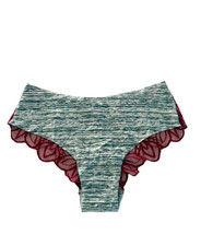 Victoria's Secret PINK No-Show Lace Back Cheekster Panty Heather Grey