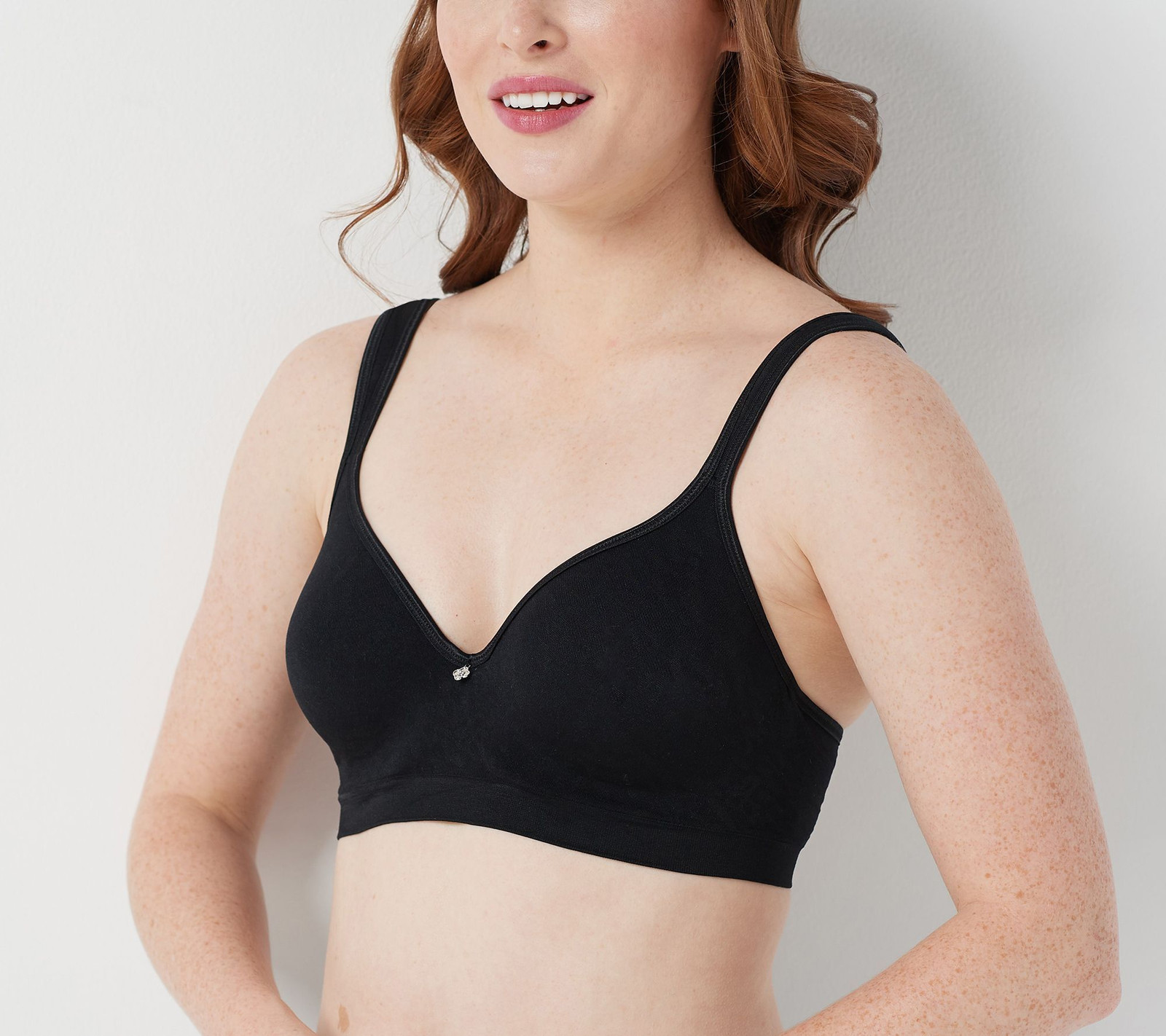 Breezies Intimates Women Seamless Bra 38B Black A386976 Comfort Fit