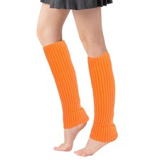 Leg Warmer Knitted Stirrup Leg Warmers Orange Socks Winter Extra Soft long So...