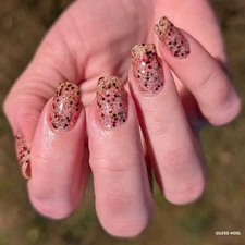 Color Street Nail Polish Strips GILDED NOEL (FMG677) RED gold GLITTER CHRISTMAS