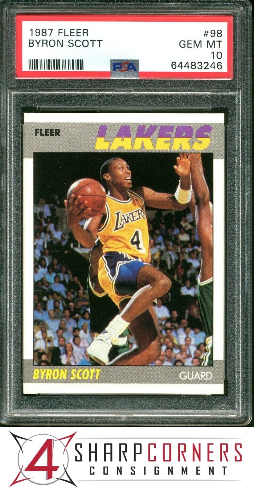 1987 FLEER #98 BYRON SCOTT LAKERS PSA 10