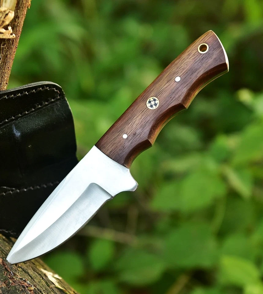 Taschenmesser Handgeschmiedet – Jagdmesser Outdoor Survival mit Lederscheide - Bild 3 von 4