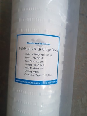 Membrane Solutions PolyPure-AB 40'' Pleated Filter Cartridge, 1.0 Micron...