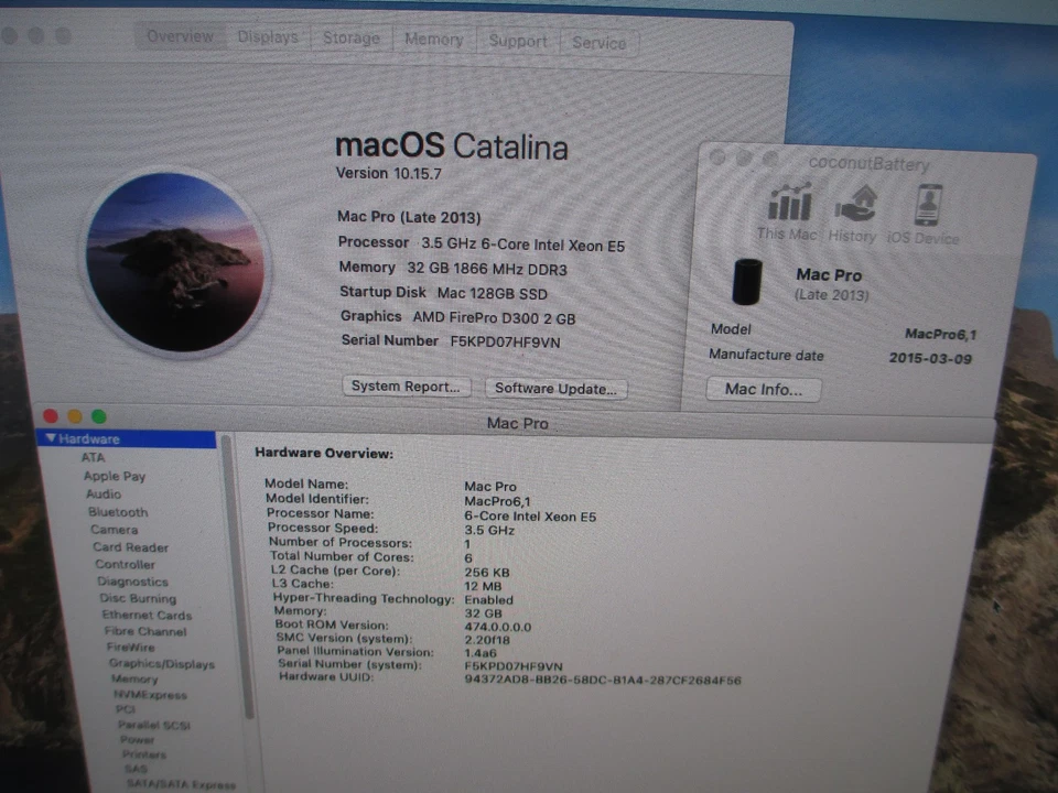  Apple Mac Pro 6.1 A1481 2013 3.5GHz Xeon 6-Core D300 2GB - 32GB RAM 128GB SSD - Image 2 of 4