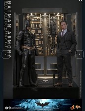 Hot Toys MMS750 DARK KNIGHT ARMORY w/ Bruce Wayne (2.0) 1/6th Figure- US Seller!