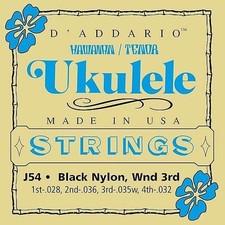 D'Addario Pro-Arte Rectified Black Nylon Ukulele 28-32 Hawaiian/Tenor Strings...