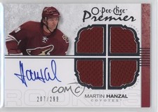 2007 O-Pee-Chee Premier Quad Rookie Memorabilia /299 Martin Hanzal #134 Auto 4kz