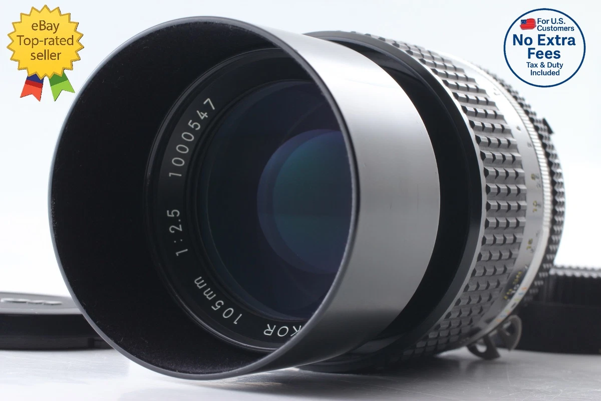 Nikon AI-S Camera Lenses 105mm Focal f/2.5 Maximum Aperture for